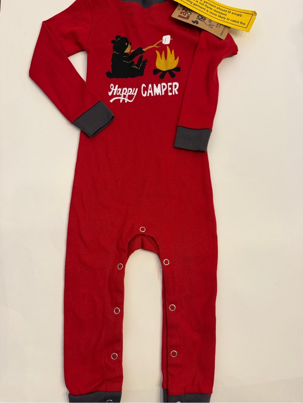 NWT Lazy One Red happy camper Baby One-Piece pajamas size 18 months